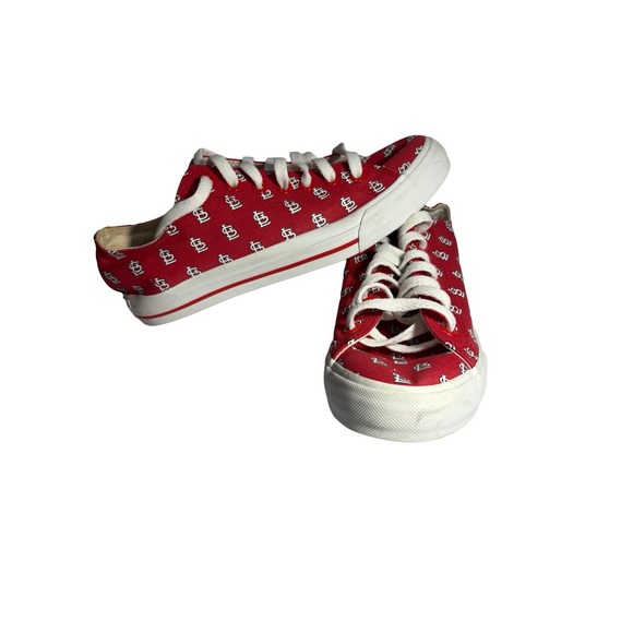 Row One St Louis Cardinals Red White Low Top Canvas Sneaker M7/W8.5 - Picture 1 of 9